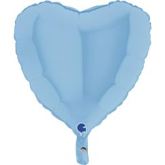  Hjärtformad folieballong, Ljusblå, 46cm