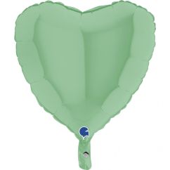  Hjärtformad folieballong, Grön, 46cm