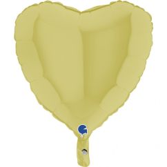  Hjärtformad folieballong, Gul, 46cm