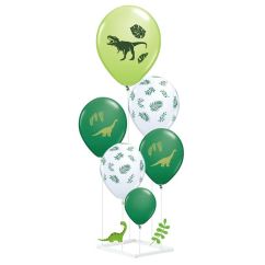  Ballonger med ställ - Dinosaurie, 30cm, 6-pack
