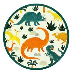  Eco Papptallrikar - Färgglada Dinosaurier, 6-pack