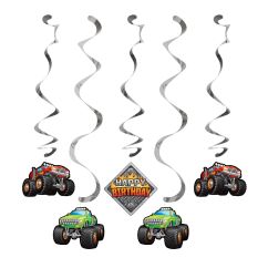  Hängande snurrdekorationer - Monster Truck, 5-pack