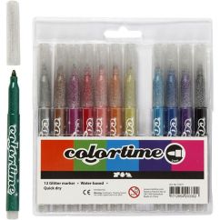  Colortime - Glittertusch, 12-pack