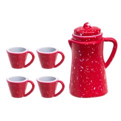  Miniatyr - Röd kaffeservis