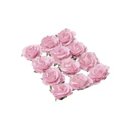  Dekorationsrosor - Rosa, 3,5cm, 12-pack