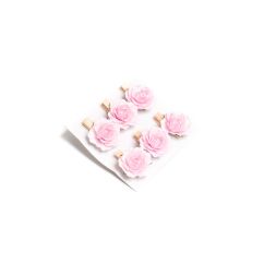  Dekorationsrosor med klädnypa - Rosa, 3,5cm, 6-pack
