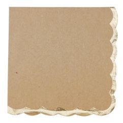  Ljusbruna servetter med guldkant, 16-pack