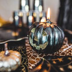 Svart pumpa ljus - 9,5cm