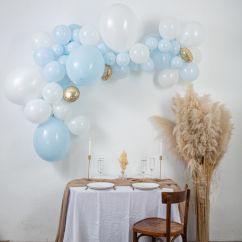  Ballongbåge - Ljusblå, 57 ballonger