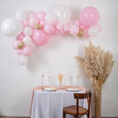 Ballongbåge - Rosa, 57 ballonger