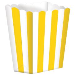  Små popcornbägare - Gul-vit randiga, 5-pack