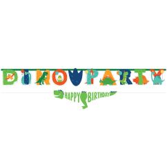  Stor Banner - Dinoparty, 2,3m