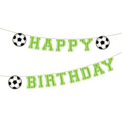  Girlang - Happy Birthday - Fotbollstema, 250cm