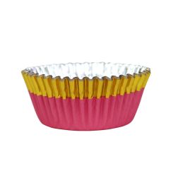 PME Muffinsformar - Folie, rosa med guldkant, 30-pack