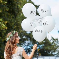  Bröllopsballonger med text, 6-pack