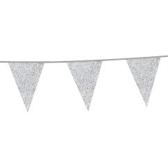  Vimpel - Glitter silver, 20x30cm, 6m