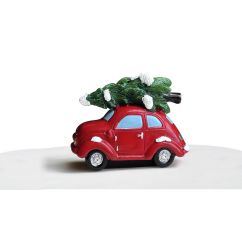  Tårtdekoration/Miniatyr - Bil med julgran, 6cm