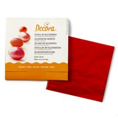 Decora Folieark - Röd, 10cmx10cm, 150-pack