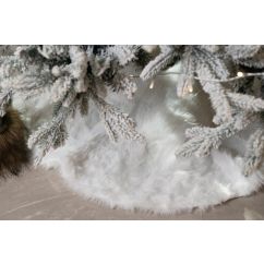  Julgransmatta, vit fuskpäls - Ø100cm