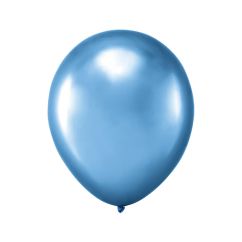  Ballonger - Chrome Blå, 27cm, 10-pack