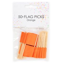  Cocktailpinnar - Flagga, Orange, 50-pack
