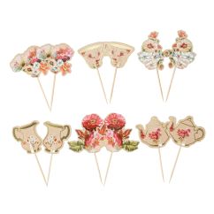  Dekorationspinnar - Vintage Blommor, 12-pack