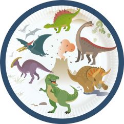 Papptallrikar - Dinogänget, 18cm, 8-pack