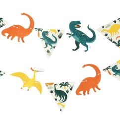  Liten Flaggvimpel - Färgglada Dinosaurier