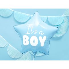  Folieballong - Ljusblå stjärna - It's a Boy