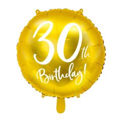 Folieballong - 30th Birthday, gyllene, 45cm