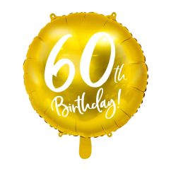  Folieballong - 60th Birthday, gyllene, 45cm