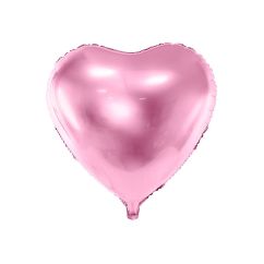  Folieballong - Rosa hjärta, 45cm