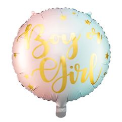  Rund folieballong - Boy or Girl, 35cm