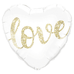  Folieballong - Hjärta, "Love", 45cm