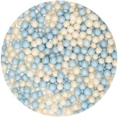 FunCakes Mjuka sockerpärlor - Ljusblå/vit, 60 g