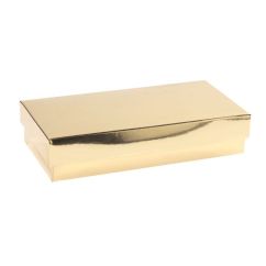  Ask med lock, 159x109x34mm - Guld, 10-pack