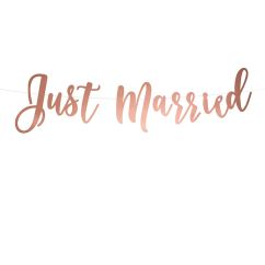  Banderoll - Just Married, roséguld