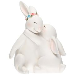 Dekorationsföremål - Kramande kaniner, vit, 20cm