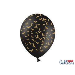 Svarta ballonger - Gyllene fladdermöss, 30cm, 6-pack