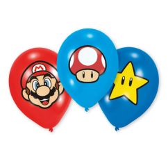  Ballonger - Super Mario, 27,5cm, 6-pack