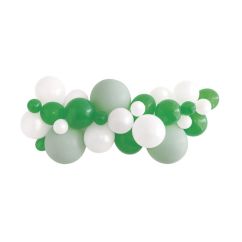  Ballongbåge - Grön/vit, 27 ballonger