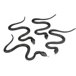  Svarta ormar av plast, 4-pack, 16cm