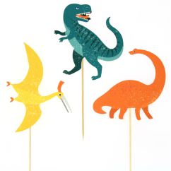  Tårtdekoration - Färgglada Dinosaurier, 3-pack