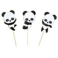  Tårtdekorationer - Panda, 3-pack