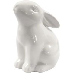  Keramiskt dekorationsföremål - Vit kanin