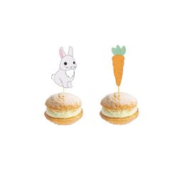  Cake Picks - Kanin och morot, 10-pack
