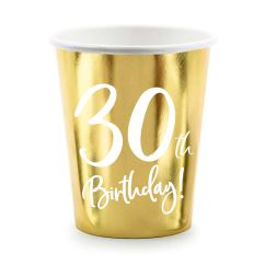  Gyllene pappersmuggar - 30th Birthday, 6-pack