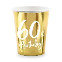  Gyllene pappersmuggar - 60th Birthday, 6-pack