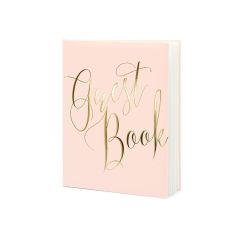  Rosa gästbok med guldfärgad text