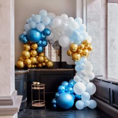  Stor ballongbåge - Luxe, blå/guld